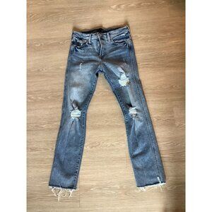 Gap Distressed Ripped High Rise Slim Straight Leg Jeans Women's Size 8/29